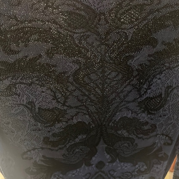 ALEXANDER MCQUEEN | black & blue DAMASK KNIT Dress - Picture 5 of 7